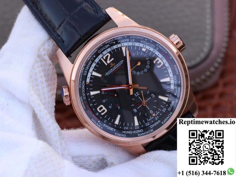 Jaeger-Lecoultre Polaris Geographic Rose Gold 904847J 42Mm Twa Factory Black Dial-Rep Time Watches