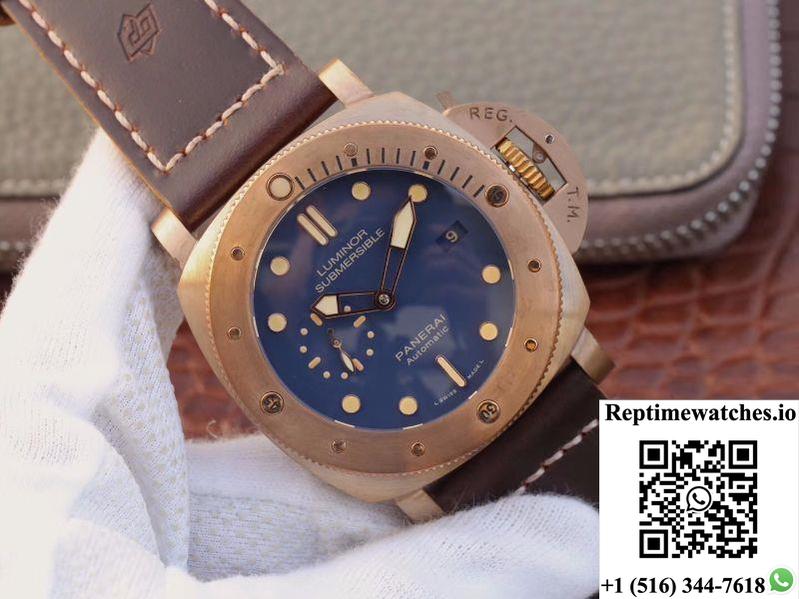 Panerai Luminor Submersible 1950 3 Days Automatic Bronzo Pam671 Vs Factory V2 Blue Dial-Rep Time Watches