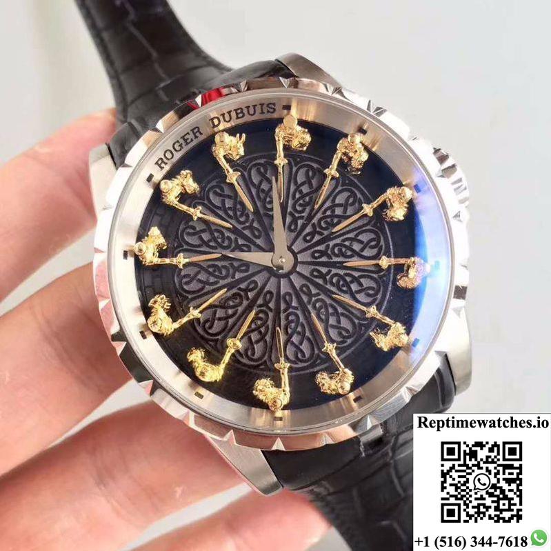 Roger Dubuis Excalibur Knights Of The Round Table Ii Rddbex0495 Black Dial-Rep Time Watches