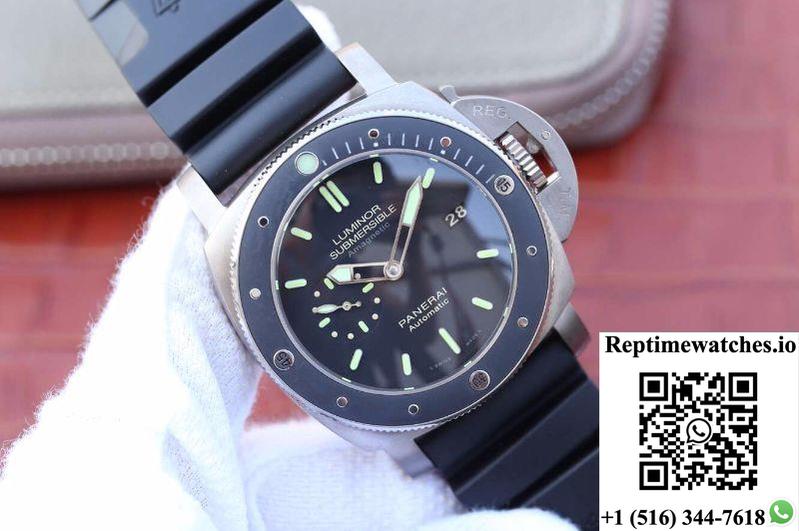 Panerai Luminor Submersible 1950 Amagnetic 3 Days Pam389 Vs Factory V2 Black Dial-Rep Time Watches