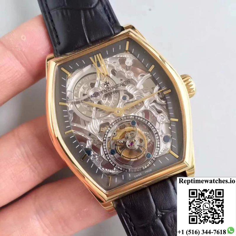 Vacheron Constantin Malte Tourbillon Rose Gold Skeleton Dial-Rep Time Watches