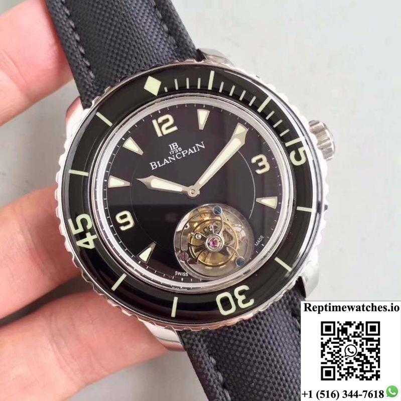Blancpain Fifty Fathoms Tourbillon Jb Factory Black Dial-Rep Time Watches