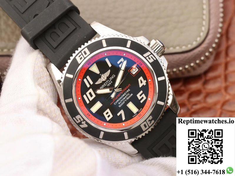 Breitling Superocean 42 Abyss Red A1736402/Ba31Bkrd Zf Factory Black Dial-Rep Time Watches