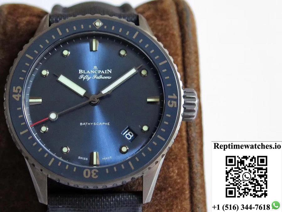 Blancpain Fifty Fathoms Bathyscaphe 5000-0240-O52A Zf Factory Blue Dial-Rep Time Watches