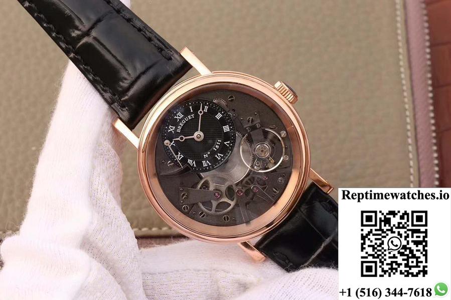 Breguet Tradition 7027 7027Br/R9/9V6 Rose Gold Grey Skeleton Dial-Rep Time Watches
