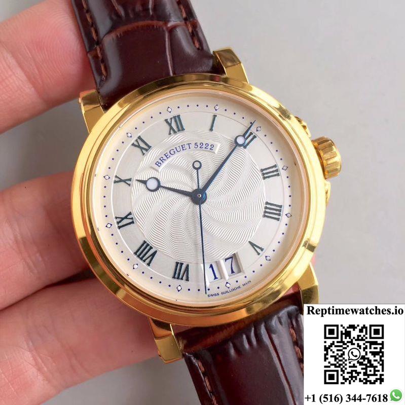 Breguet Marine Big Date 5817 5817Ba/12/9V8 Silver Dial Hg Factory-Rep Time Watches