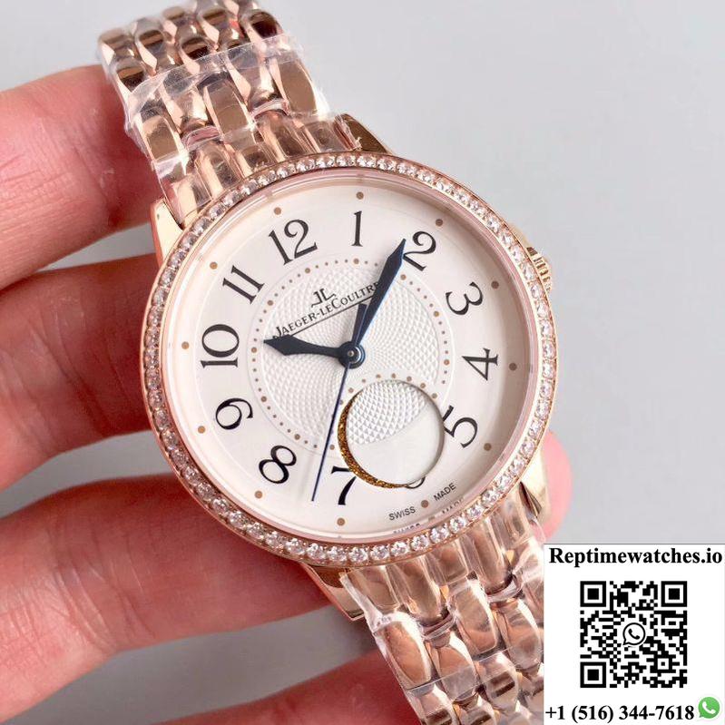 Jaeger-Lecoultre Rendez-Vous 3612420 Rose Gold Case White Dial-Rep Time Watches