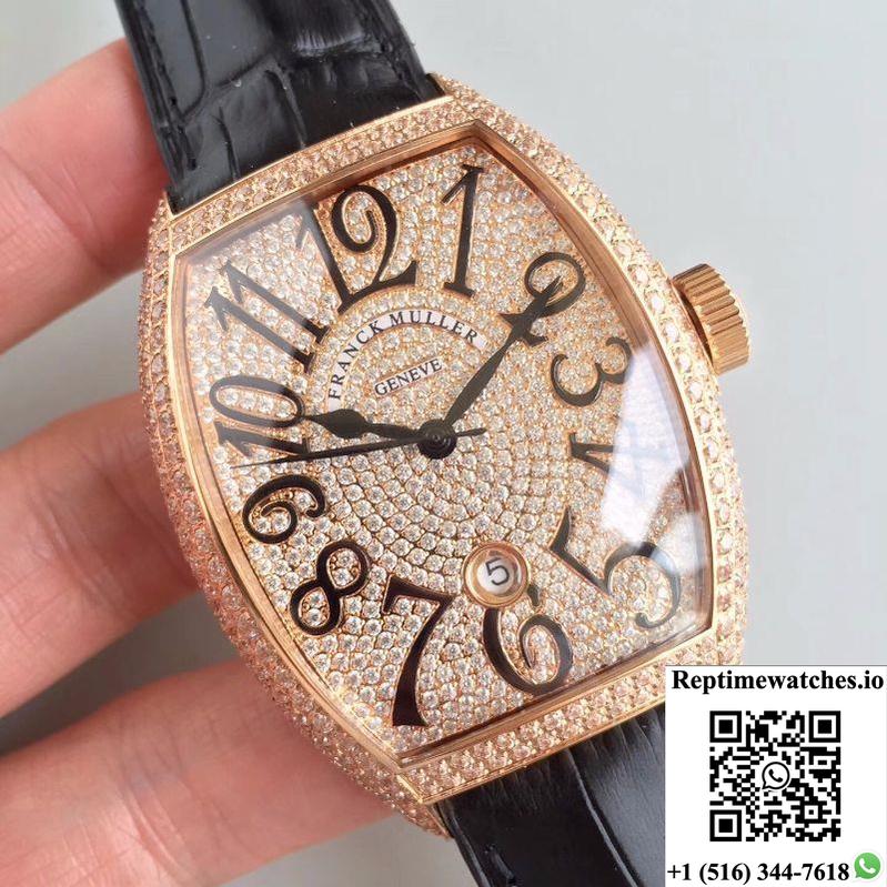 Franck Muller 8880 Sc Dt Rose Gold Diamonds Dial-Rep Time Watches