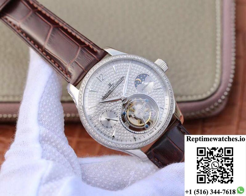 Jaeger-Lecoultre Master Complication Functions Tourbillon White Gold Diamonds Dial-Rep Time Watches