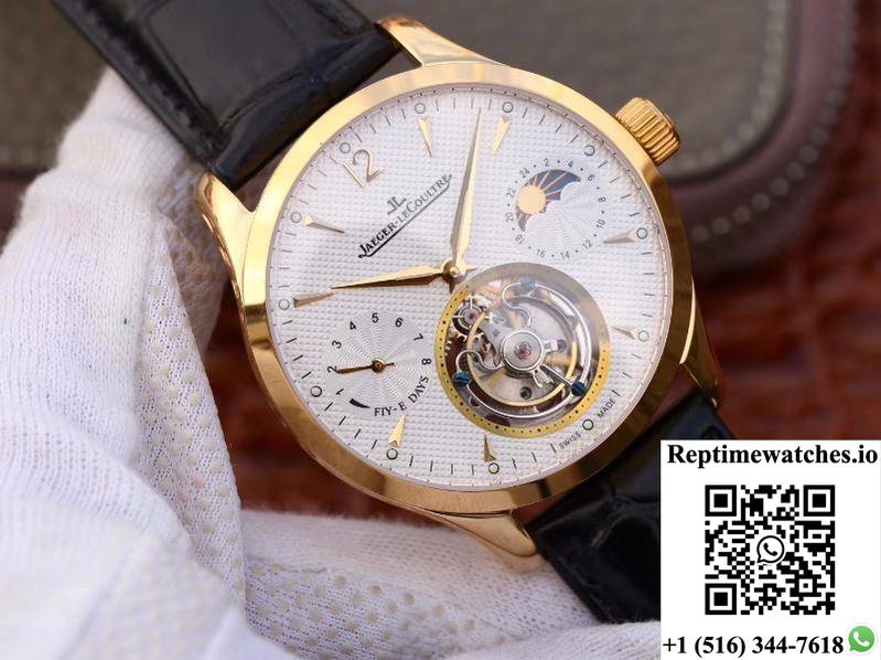 Jaeger-Lecoultre Master Grande Tourbillon 18K Yellow Gold White Dial-Rep Time Watches