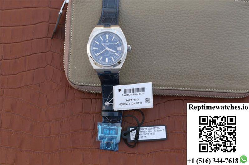 Vacheron Constantin Overseas 47040 Jj Factory Leather Strap Blue Dial-Rep Time Watches