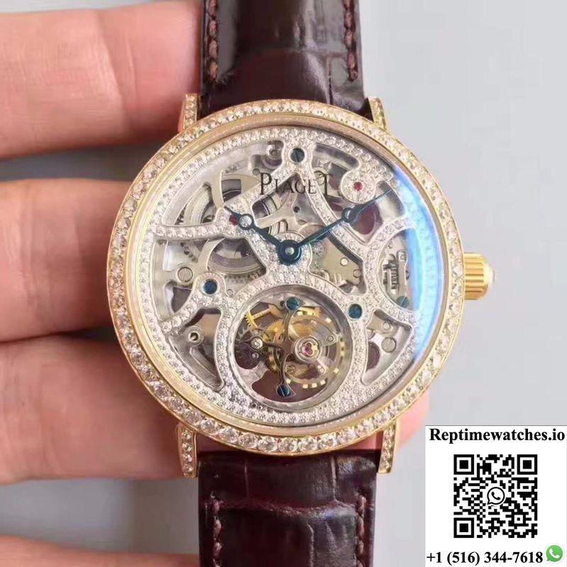 Piaget High-Grade Jewelry Tourbillon Hollow Dial-Rep Time Watches