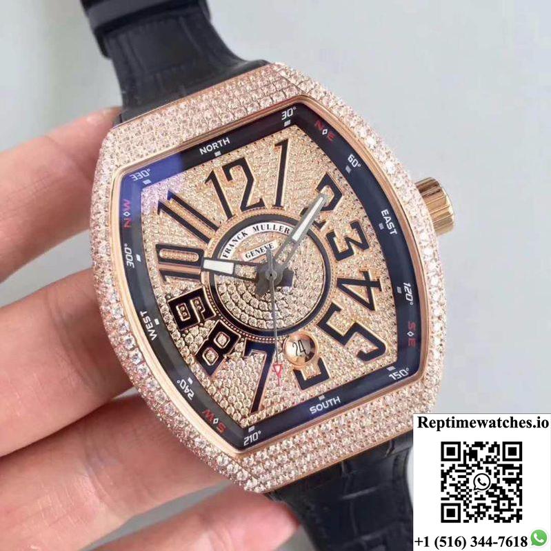 Franck Muller 8880 Sc Dt Rose Gold Diamond Dial-Rep Time Watches