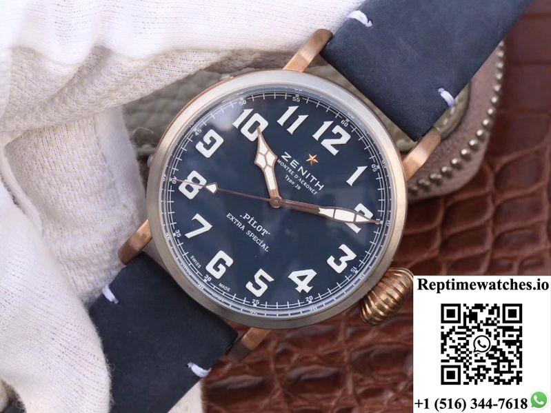Zenith Pilot Type 20 Extra Special 29.2430.679.21.C753 Xf Factory Blue Dial-Rep Time Watches
