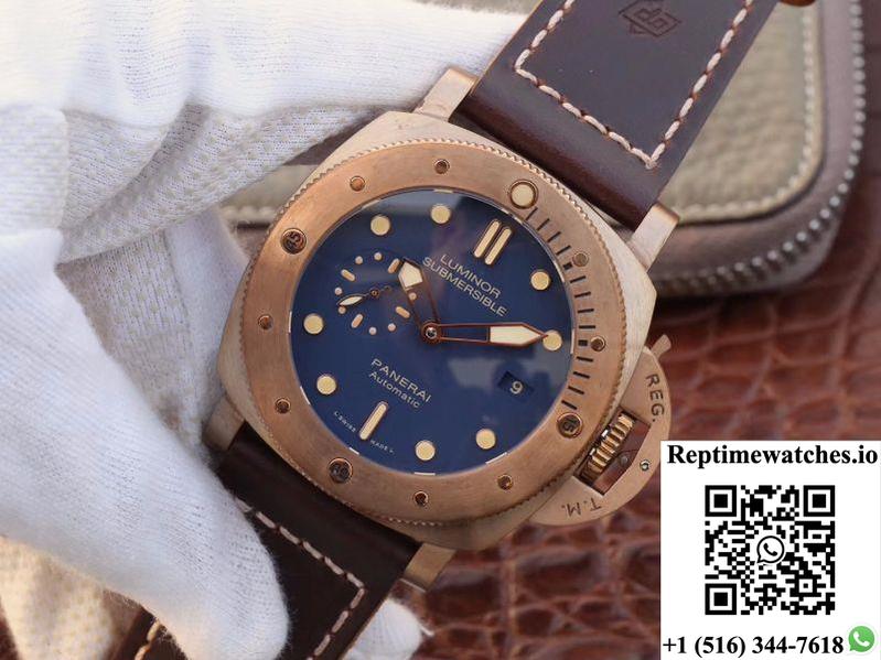 Panerai Luminor Submersible 1950 3 Days Automatic Bronzo Pam671 Vs Factory V2 Blue Dial-Rep Time Watches
