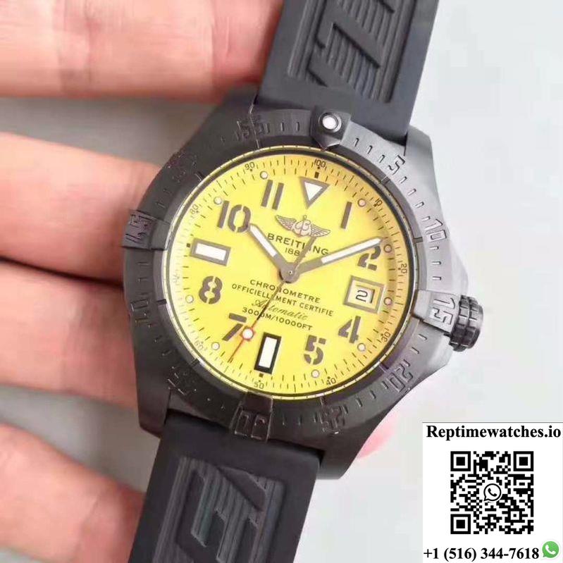 Breitling Avenger Ii Seawolf V1731110 Bd74 109W M20Basa.1 Gf Factory Yellow Dial-Rep Time Watches