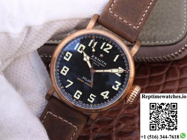 Zenith Pilot Type 20 Extra Special Bronze 29.2430.679.21.C753 Xf Factory Black Dial-Rep Time Watches