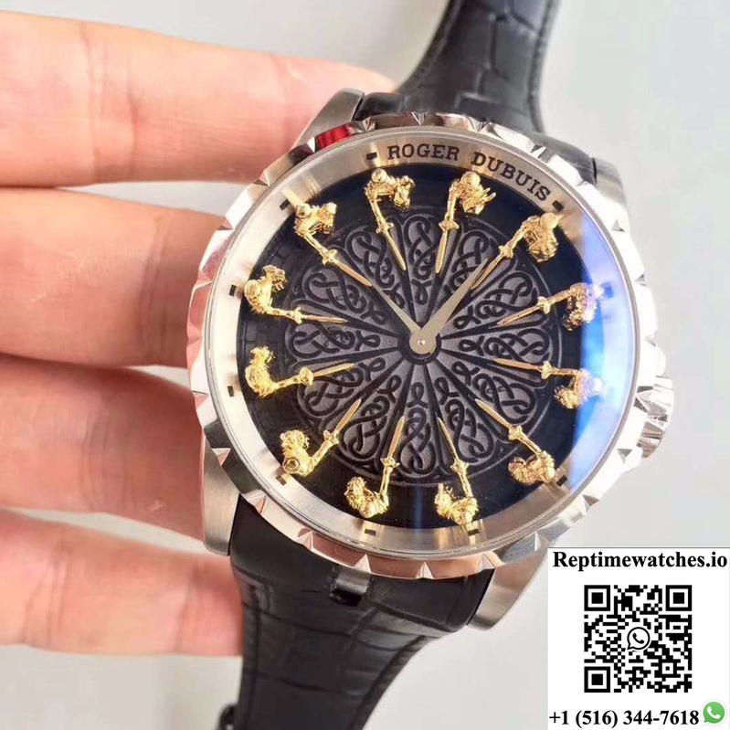 Roger Dubuis Excalibur Knights Of The Round Table Ii Rddbex0495 Black Dial-Rep Time Watches