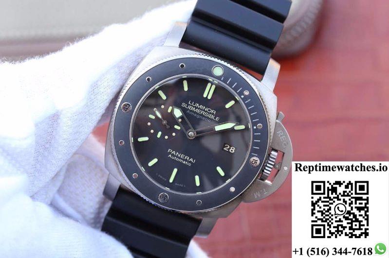 Panerai Luminor Submersible 1950 Amagnetic 3 Days Pam389 Vs Factory V2 Black Dial-Rep Time Watches