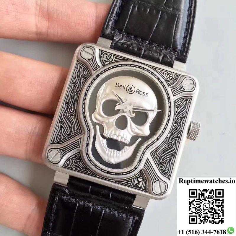 Bell & Ross Br 01 Burning Skull Black Dial-Rep Time Watches