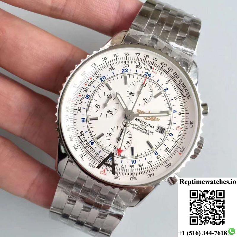 Breitling Navitimer World A2432212/G571-443A Jf Factory White Dial-Rep Time Watches