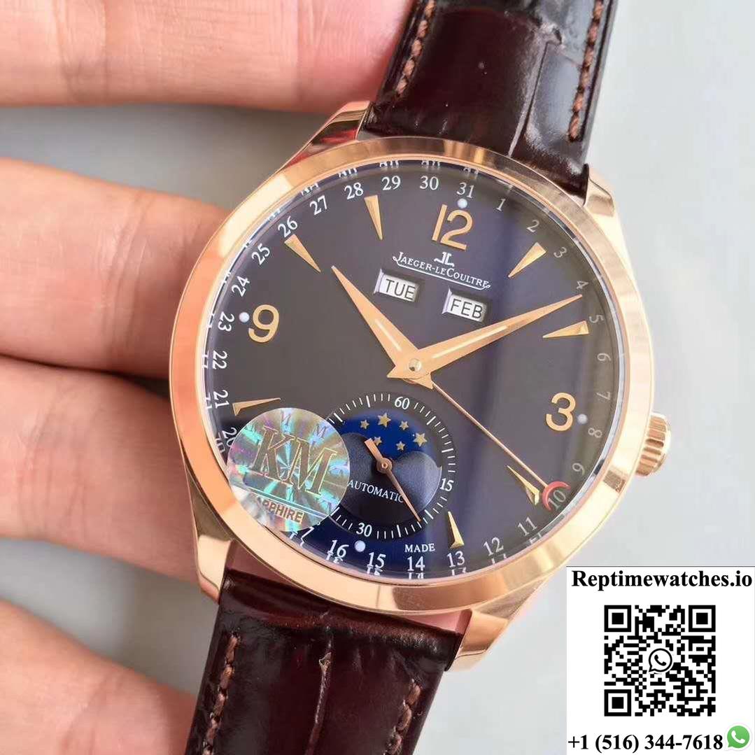 Jaeger-Lecoultre Master Calendar 1552520 Km Factory Blue Dial-Rep Time Watches