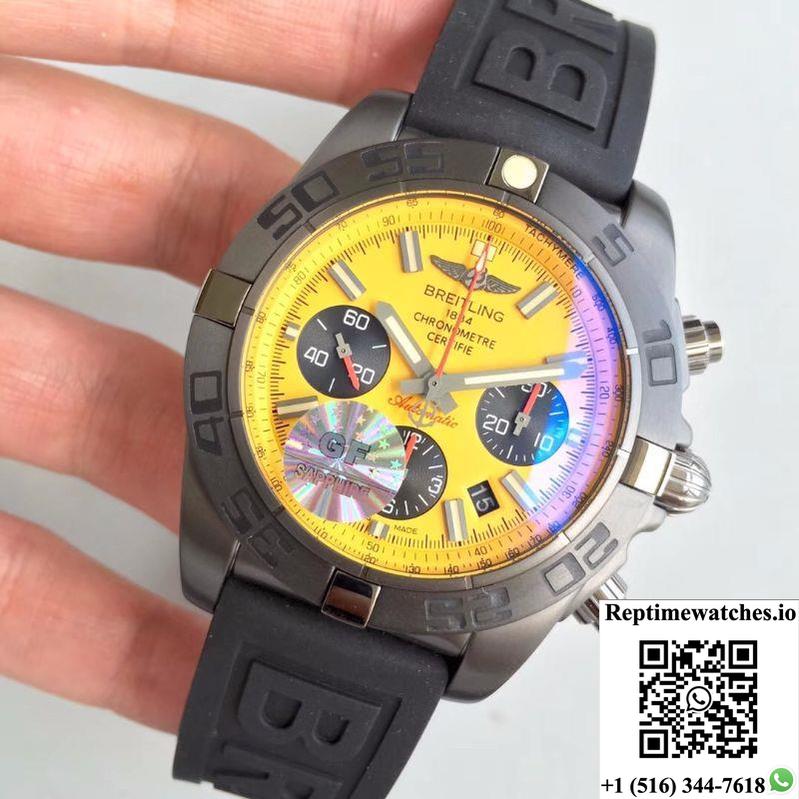 Breitling Chronomat 44 Blacksteel Mb0111C3/I531/262S/M20Dsa.2 Gf Factory Yellow Dial-Rep Time Watches