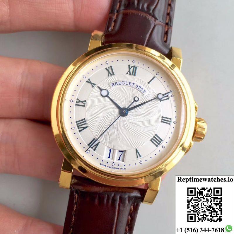 Breguet Marine Big Date 5817 5817Ba/12/9V8 Silver Dial Hg Factory-Rep Time Watches