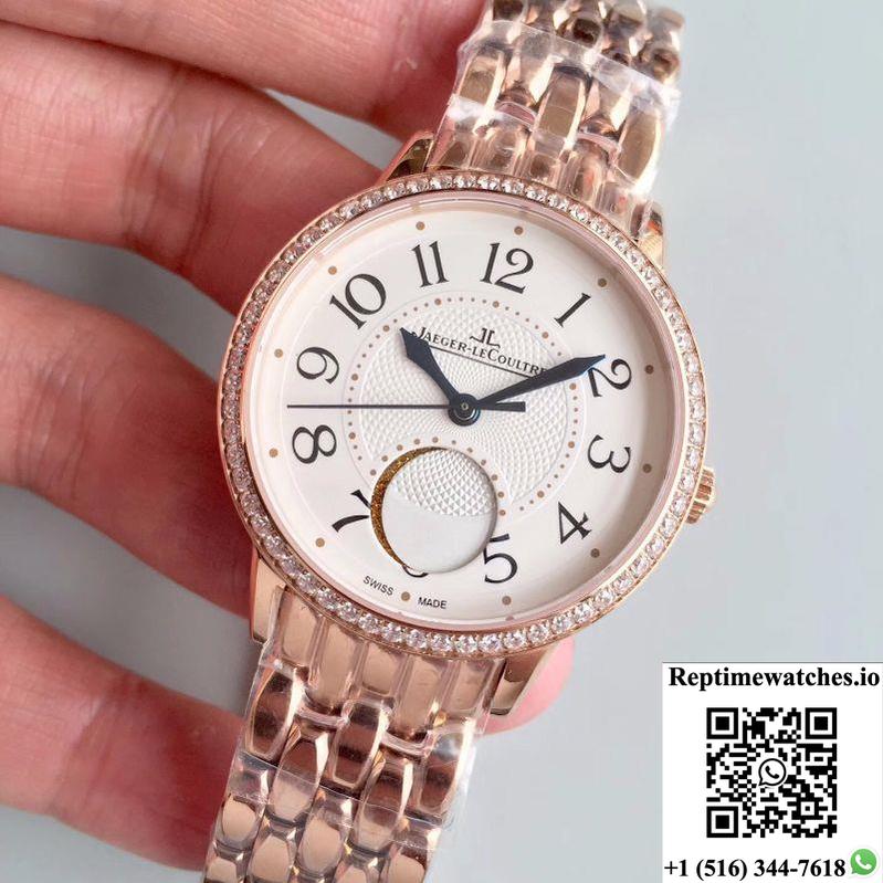 Jaeger-Lecoultre Rendez-Vous 3612420 Rose Gold Case White Dial-Rep Time Watches