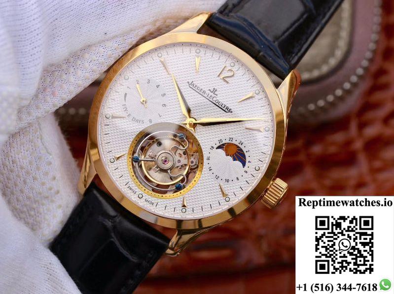 Jaeger-Lecoultre Master Grande Tourbillon 18K Yellow Gold White Dial-Rep Time Watches