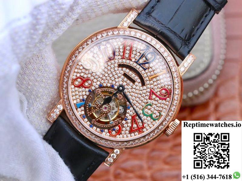 Franck Muller Round Color Dreams Tourbillon 18K Rose Gold Diamond Dial-Rep Time Watches
