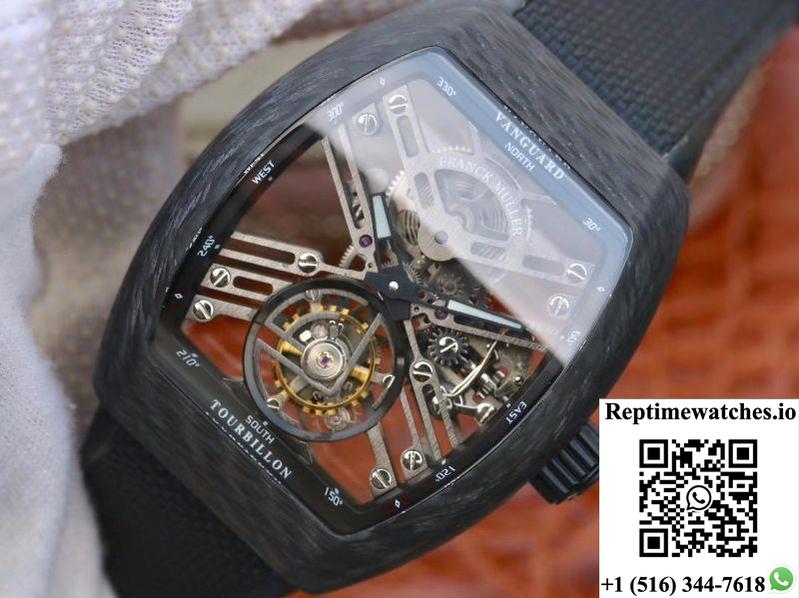 Franck Muller Vanguard Skeleton V45 T Sqt Tourbillon Skeleton Dial-Rep Time Watches