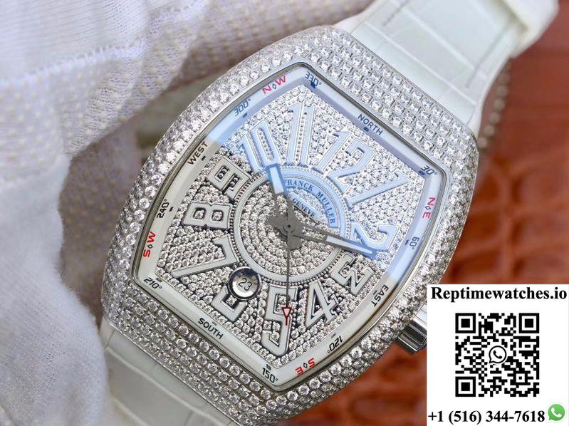 Franck Muller Vanguard V45.Sc.Dt.D.Nbr.Cd.5N.Nr Diamond Dial-Rep Time Watches