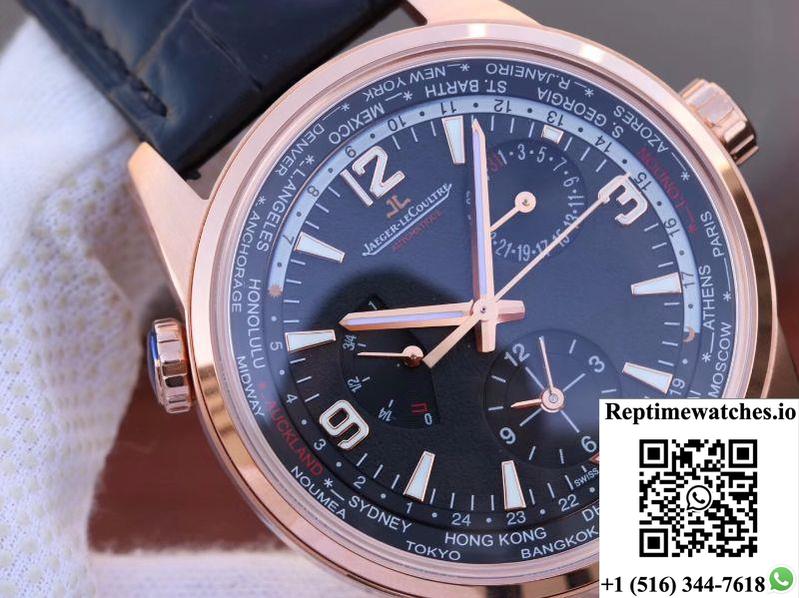 Jaeger-Lecoultre Polaris Geographic Rose Gold 904847J 42Mm Twa Factory Black Dial-Rep Time Watches