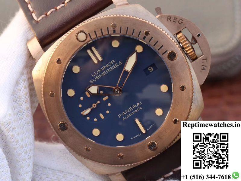 Panerai Luminor Submersible 1950 3 Days Automatic Bronzo Pam671 Vs Factory V2 Blue Dial-Rep Time Watches