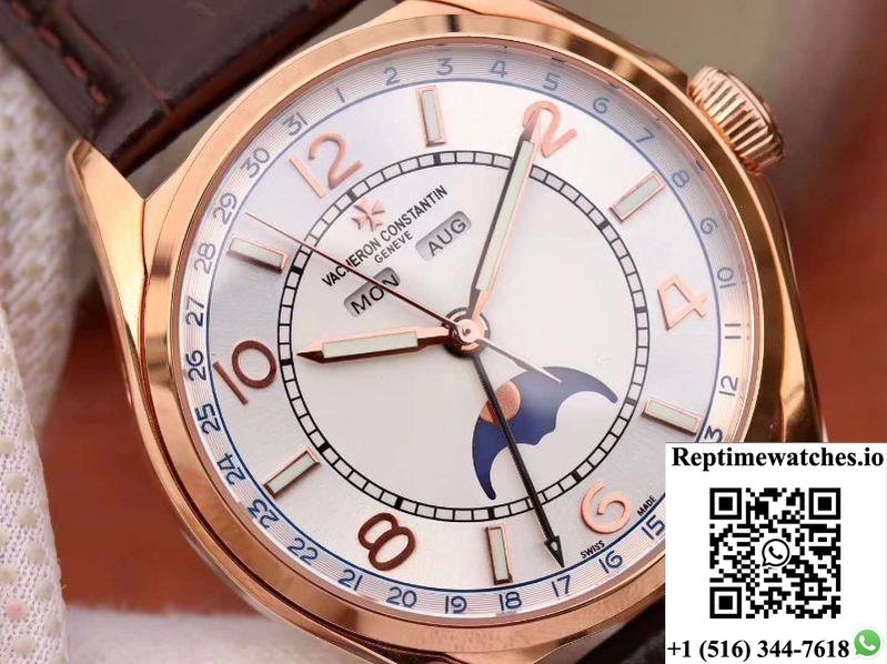 Vacheron Constantin&Nbsp;Fiftysix Day-Date 4000E/000R/B438 18K Rose Gold White Dial-Rep Time Watches