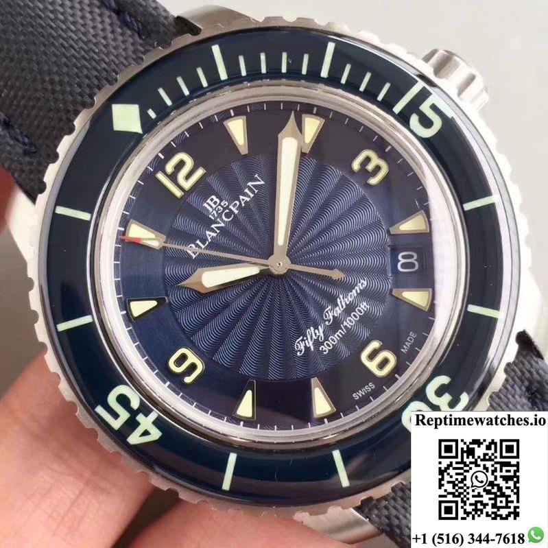 Blancpain Fifty Fathoms 5015D-1140-52B Zf Factory Blue Dial-Rep Time Watches