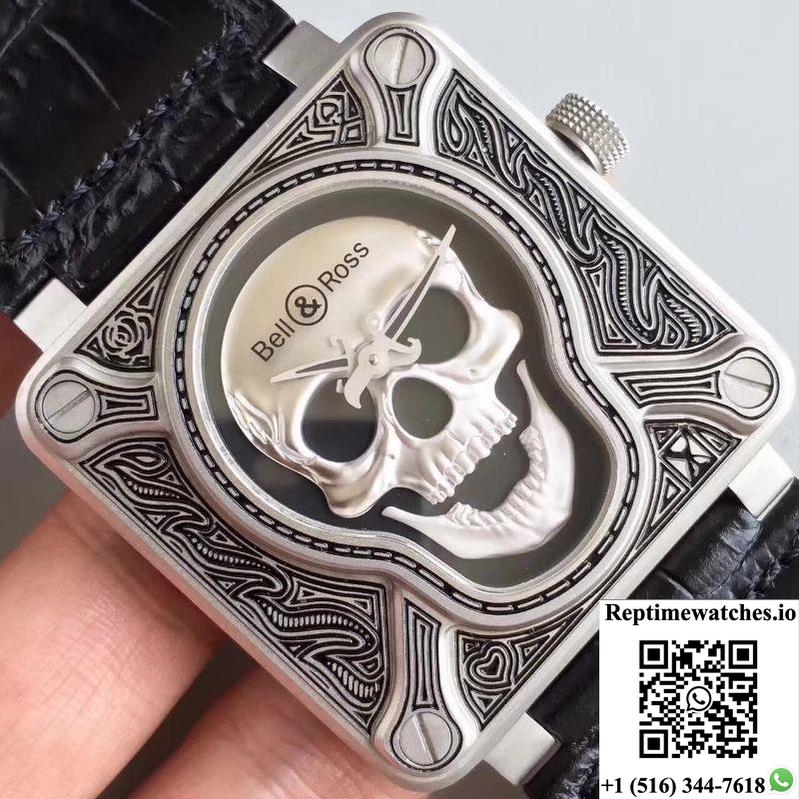 Bell & Ross Br 01 Burning Skull Black Dial-Rep Time Watches