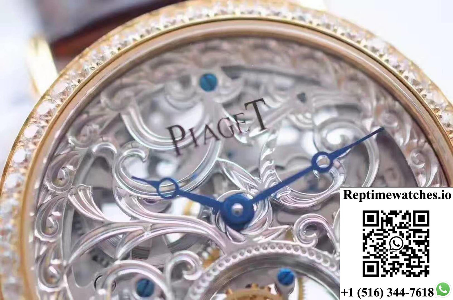 Piaget Tourbillon V6 Factory Carved Skeleton Dial-Rep Time Watches