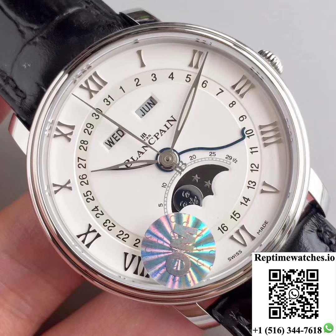 Blancpain Villeret 6654A-1127-55B Om Factory V2 White Dial-Rep Time Watches