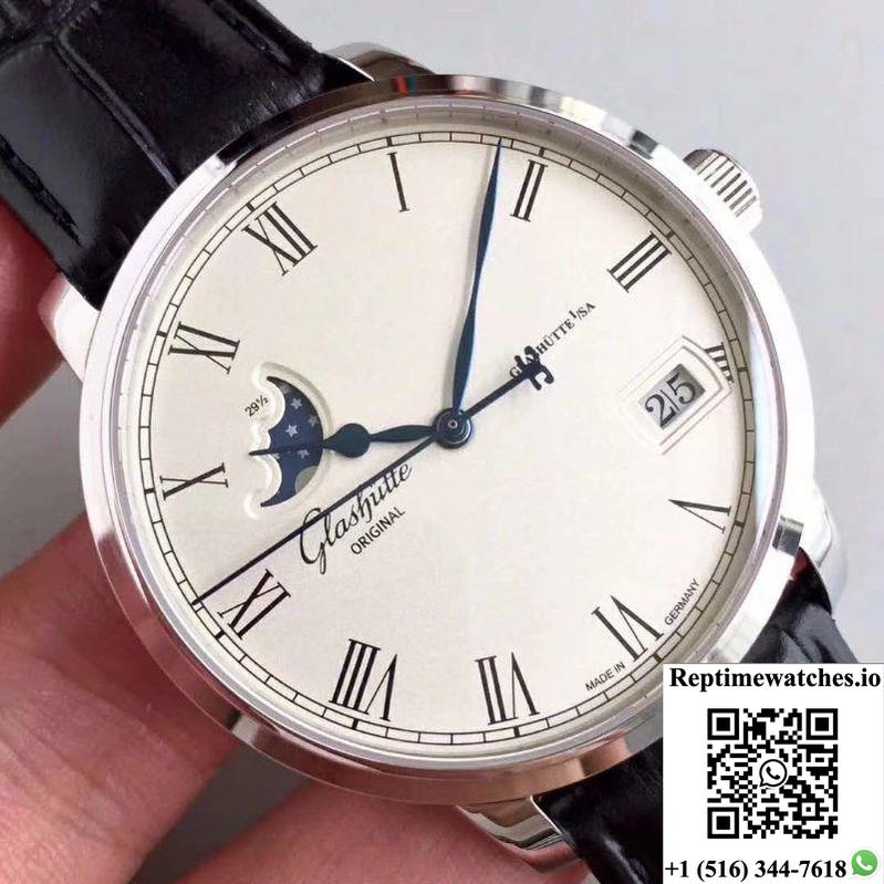 Glashutte Senator Panorama Date Moon Phase 100-04-32-12-04 Gf Factory White Dial-Rep Time Watches