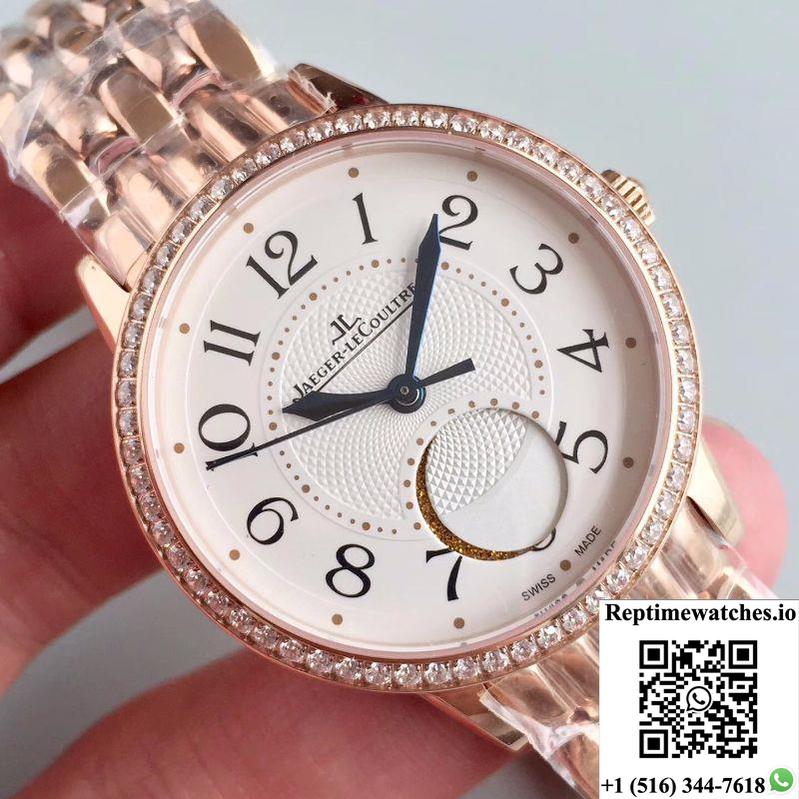 Jaeger-Lecoultre Rendez-Vous 3612420 Rose Gold Case White Dial-Rep Time Watches
