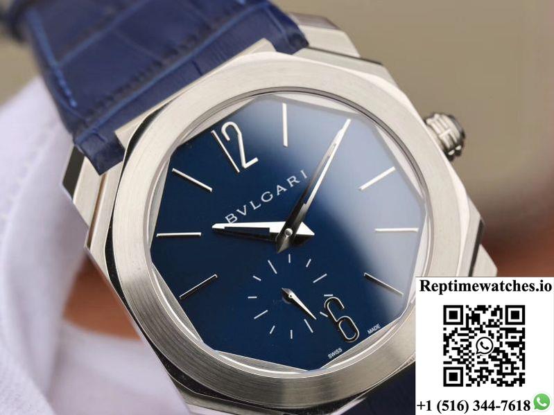 Bvlgari Octo Finissimo Extra Thin Automatic 103035 Blue Dial-Rep Time Watches