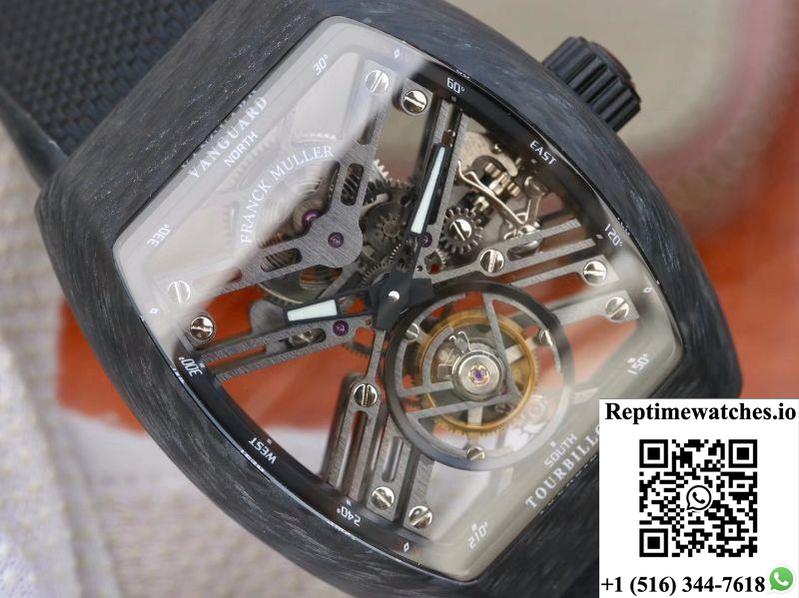 Franck Muller Vanguard Skeleton V45 T Sqt Tourbillon Skeleton Dial-Rep Time Watches