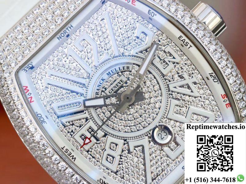 Franck Muller Vanguard V45.Sc.Dt.D.Nbr.Cd.5N.Nr Diamond Dial-Rep Time Watches