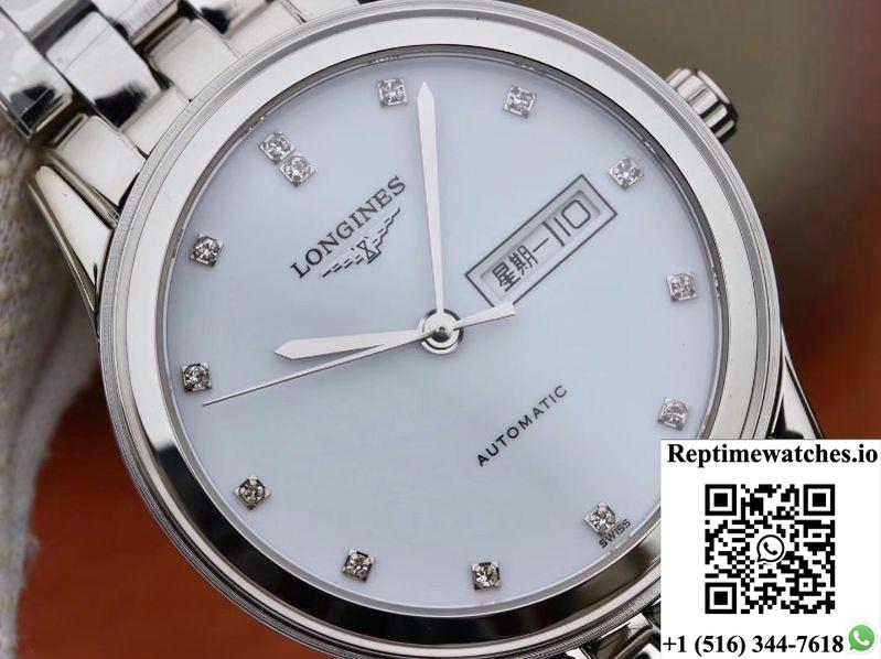Longines Flagship Double Calendar L4.899.4.12.602 Gk Factory White Dial-Rep Time Watches