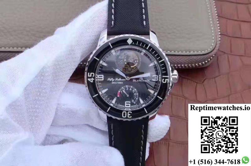 Blancpain Fifty Fathoms Tourbillon 8 Days 5025-1530-52A Black Dial-Rep Time Watches