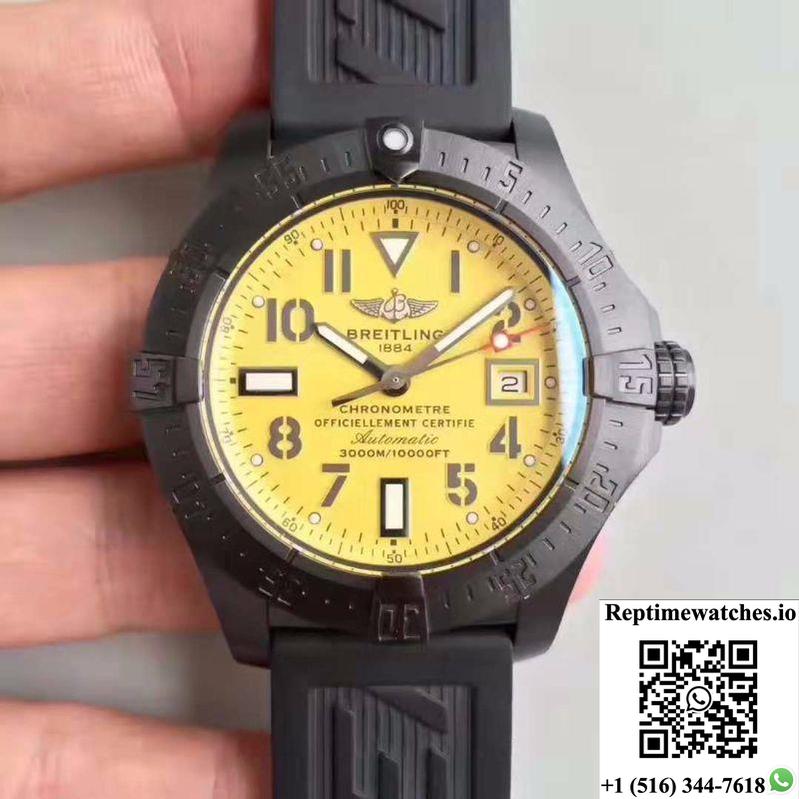 Breitling Avenger Ii Seawolf V1731110 Bd74 109W M20Basa.1 Gf Factory Yellow Dial-Rep Time Watches