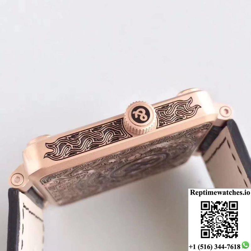 Bell & Ross Br 01 Skull Bronze Rose Gold And Black Dial-Rep Time Watches