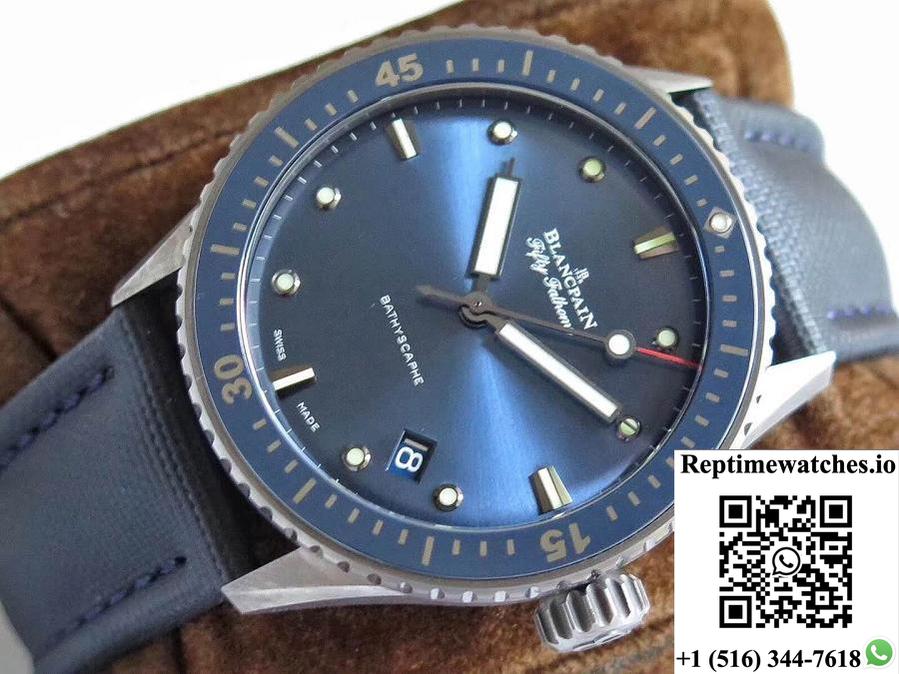 Blancpain Fifty Fathoms Bathyscaphe 5000-0240-O52A Zf Factory Blue Dial-Rep Time Watches